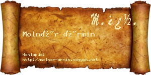 Molnár Ármin névjegykártya