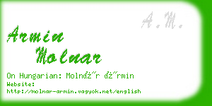 armin molnar business card